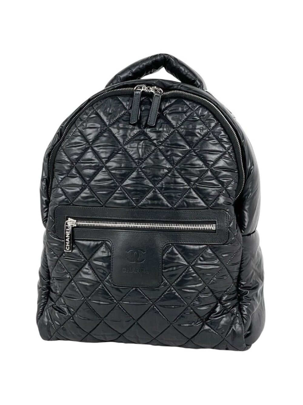 Chanel Sac CC Logo Backpack Nylon Black